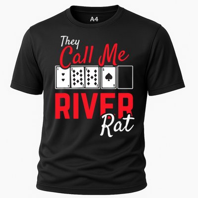 River Rat Poker Funny Texas Holdem Gift Cooling Performance Crew T-Shirt