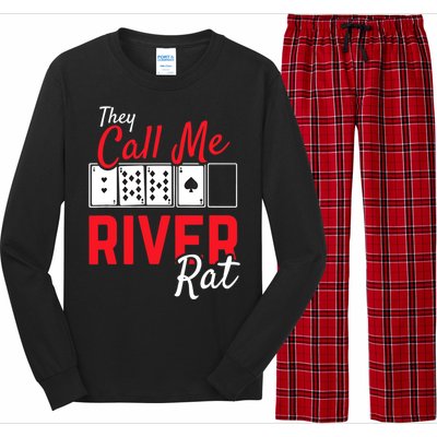 River Rat Poker Funny Texas Holdem Gift Long Sleeve Pajama Set