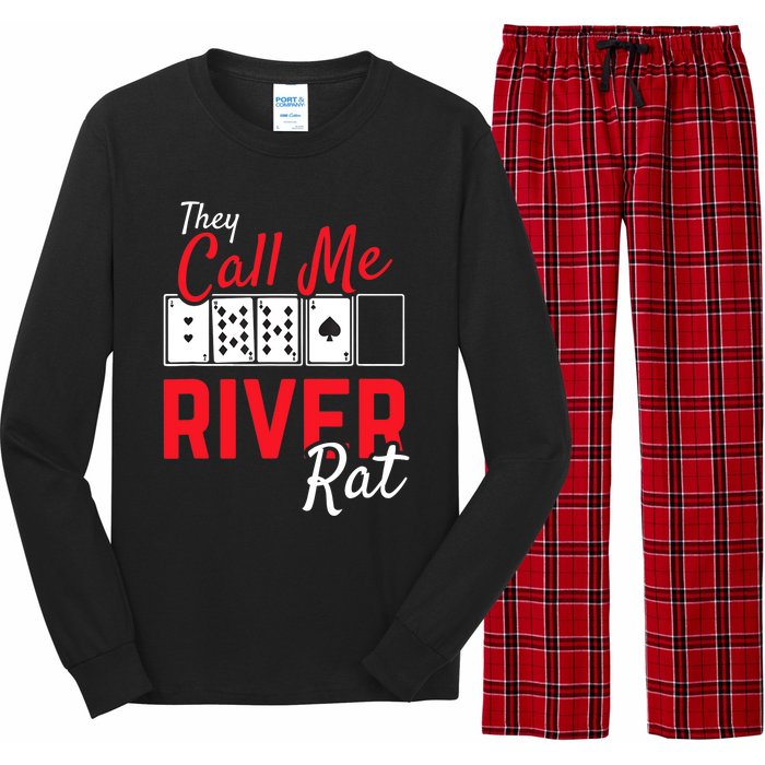 River Rat Poker Funny Texas Holdem Gift Long Sleeve Pajama Set