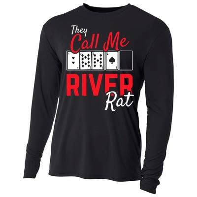 River Rat Poker Funny Texas Holdem Gift Cooling Performance Long Sleeve Crew