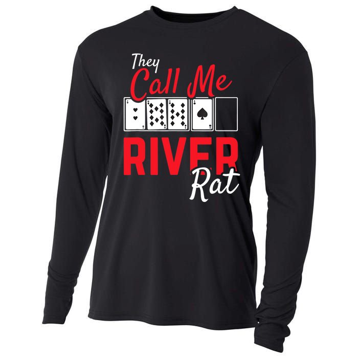 River Rat Poker Funny Texas Holdem Gift Cooling Performance Long Sleeve Crew