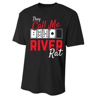 River Rat Poker Funny Texas Holdem Gift Performance Sprint T-Shirt