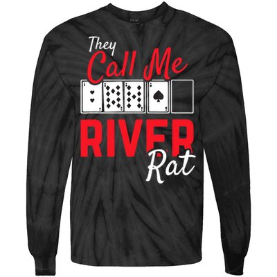 River Rat Poker Funny Texas Holdem Gift Tie-Dye Long Sleeve Shirt