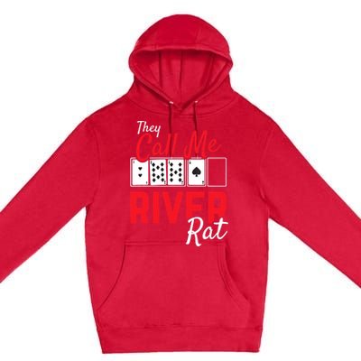 River Rat Poker Funny Texas Holdem Gift Premium Pullover Hoodie