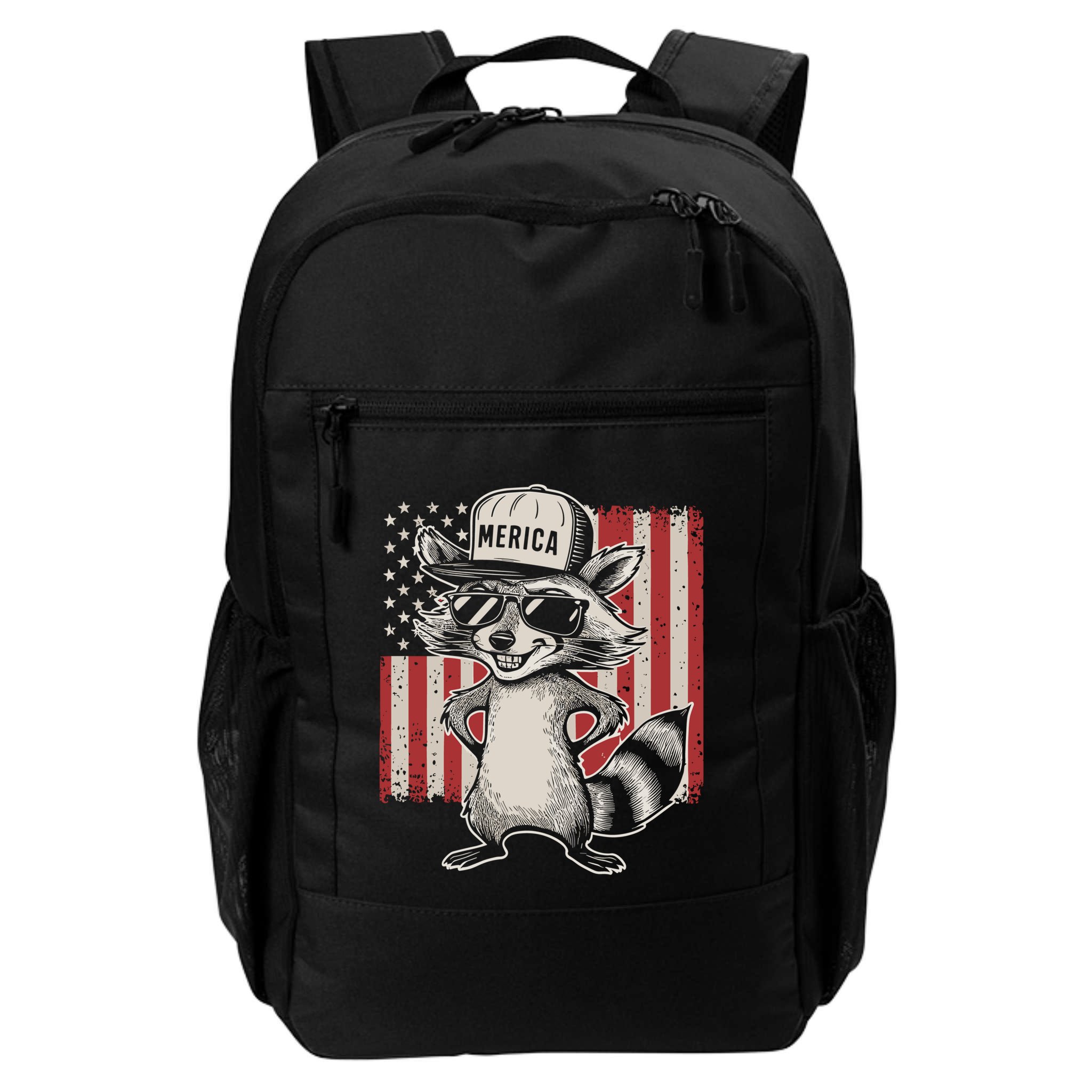 Redneck Raccoon Patriotic White Trash Party Attire Hillbilly Gift Backpack