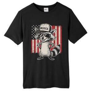 Redneck Raccoon Patriotic White Trash Party Attire Hillbilly Gift Tall Fusion ChromaSoft Performance T-Shirt