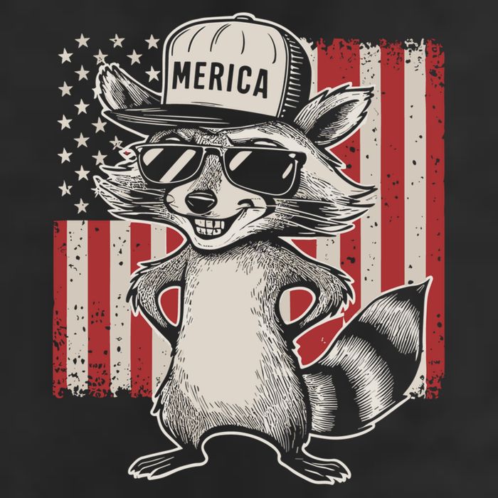 Redneck Raccoon Patriotic White Trash Party Attire Hillbilly Gift Beanie