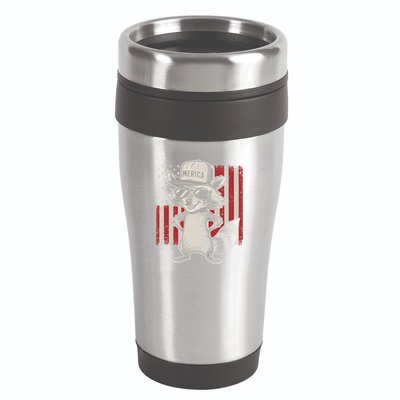 Redneck Raccoon Patriotic White Trash Party Attire Hillbilly Gift 16oz Travel Tumbler