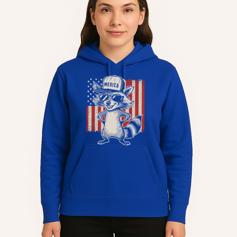 Redneck Raccoon Patriotic White Trash Party Attire Hillbilly Gift Hoodie