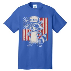 Redneck Raccoon Patriotic White Trash Party Attire Hillbilly Gift Tall T-Shirt