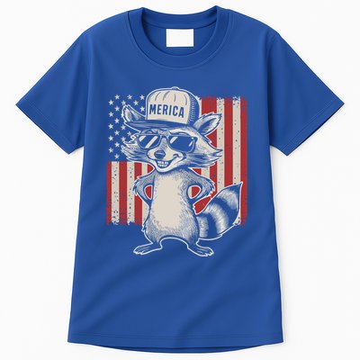 Redneck Raccoon Patriotic White Trash Party Attire Hillbilly Gift Tall T-Shirt