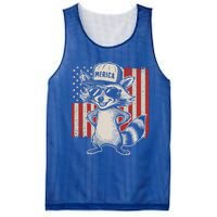 Redneck Raccoon Patriotic White Trash Party Attire Hillbilly Gift Mesh Reversible Basketball Jersey Tank