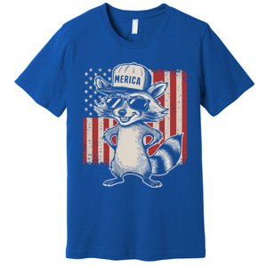 Redneck Raccoon Patriotic White Trash Party Attire Hillbilly Gift Premium T-Shirt