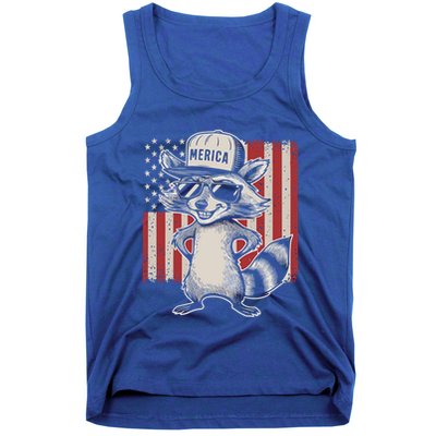 Redneck Raccoon Patriotic White Trash Party Attire Hillbilly Gift Tank Top