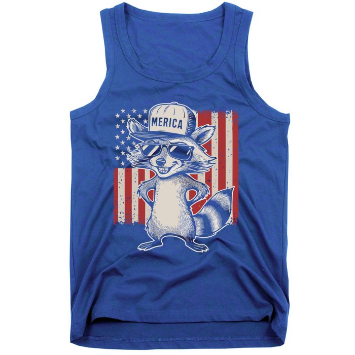 Redneck Raccoon Patriotic White Trash Party Attire Hillbilly Gift Tank Top