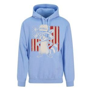 Redneck Raccoon Patriotic White Trash Party Attire Hillbilly Gift Unisex Surf Hoodie