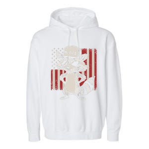 Redneck Raccoon Patriotic White Trash Party Attire Hillbilly Gift Garment-Dyed Fleece Hoodie