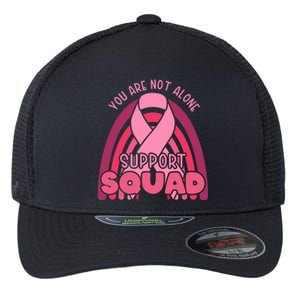 Rainbow Ribbon Pink Support Squad Breast Cancer Awareness Gift Flexfit Unipanel Trucker Cap