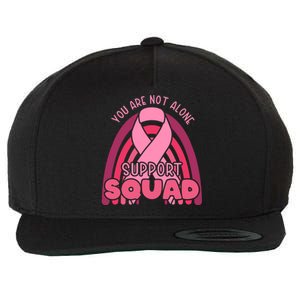 Rainbow Ribbon Pink Support Squad Breast Cancer Awareness Gift Wool Snapback Cap