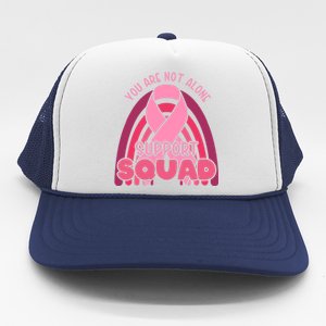 Rainbow Ribbon Pink Support Squad Breast Cancer Awareness Gift Trucker Hat