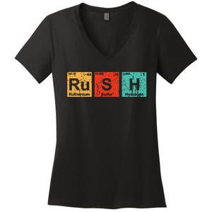 Rush (Rush) Periodic Table Elements Women's V-Neck T-Shirt