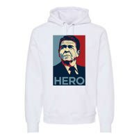 Ronald Reagan President Usa America Funny Premium Hoodie