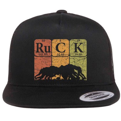Ruck Rugby Periodic Table Elements Rugby Player Nerd Retro Flat Bill Trucker Hat