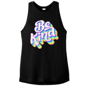 Retro Rainbow Prism Be Kind Ladies PosiCharge Tri-Blend Wicking Tank