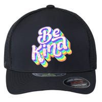 Retro Rainbow Prism Be Kind Flexfit Unipanel Trucker Cap