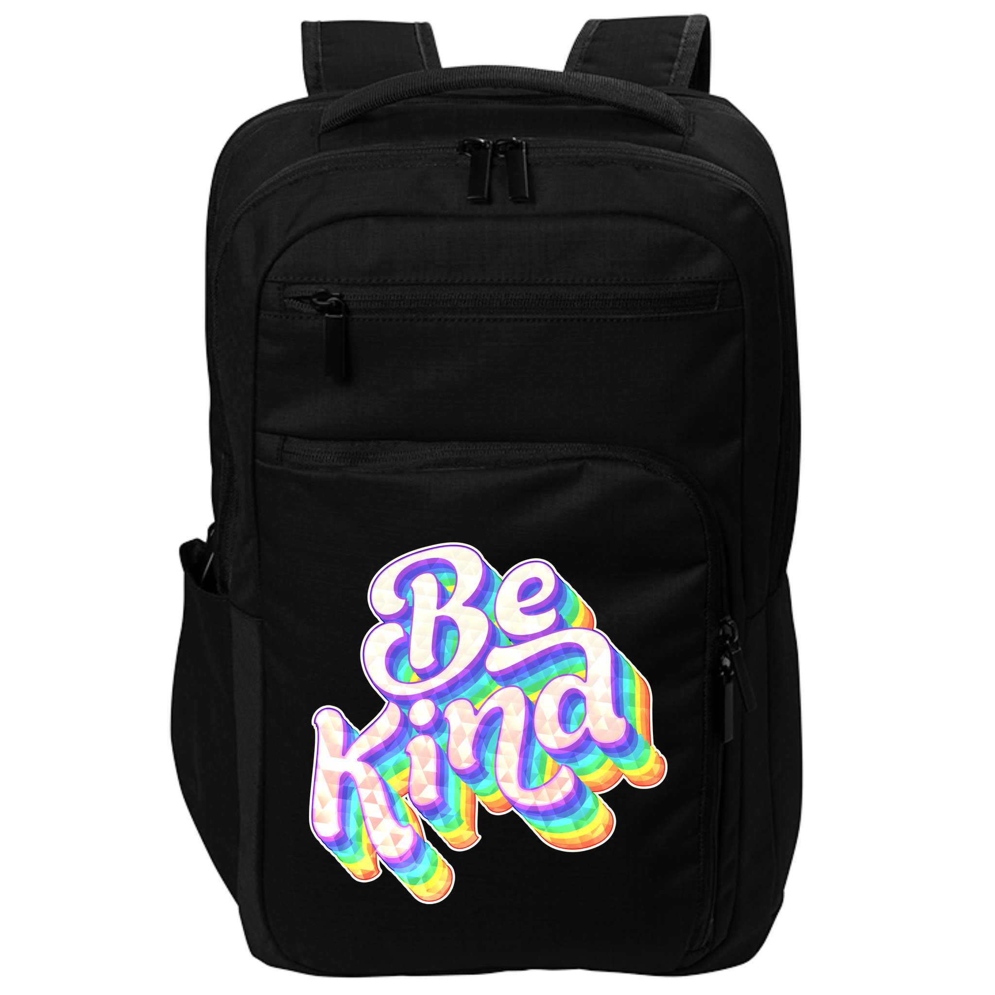 Retro Rainbow Prism Be Kind Impact Tech Backpack