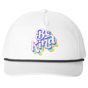 Retro Rainbow Prism Be Kind Snapback Five-Panel Rope Hat