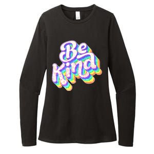 Retro Rainbow Prism Be Kind Womens CVC Long Sleeve Shirt