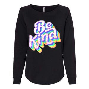 Retro Rainbow Prism Be Kind Womens California Wash Sweatshirt