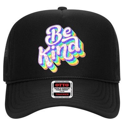 Retro Rainbow Prism Be Kind Trucker Hat