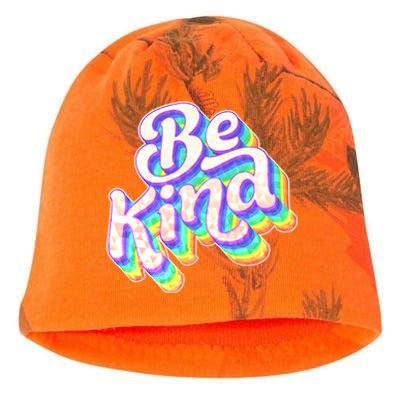 Retro Rainbow Prism Be Kind Kati - Camo Knit Beanie