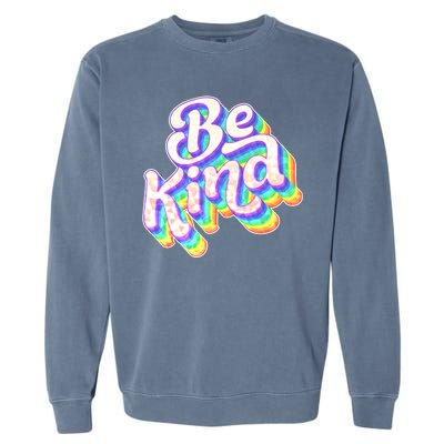 Retro Rainbow Prism Be Kind Garment-Dyed Sweatshirt