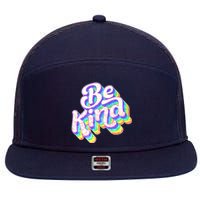 Retro Rainbow Prism Be Kind 7 Panel Mesh Trucker Snapback Hat