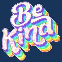 Retro Rainbow Prism Be Kind 7 Panel Mesh Trucker Snapback Hat