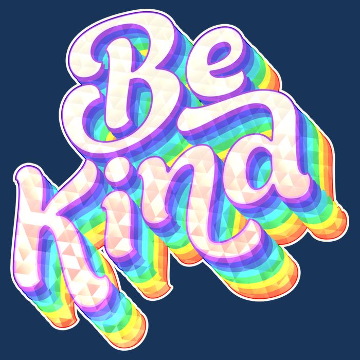 Retro Rainbow Prism Be Kind 7 Panel Mesh Trucker Snapback Hat