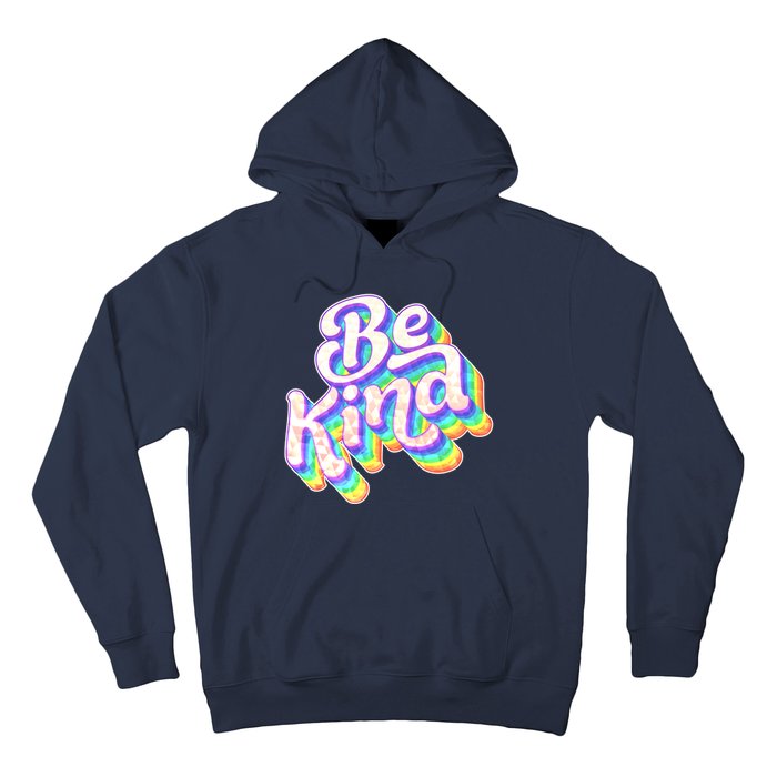 Retro Rainbow Prism Be Kind Hoodie