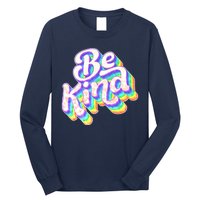 Retro Rainbow Prism Be Kind Long Sleeve Shirt