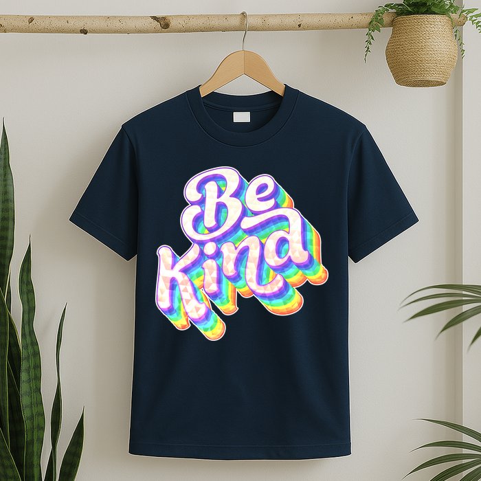 Retro Rainbow Prism Be Kind T-Shirt
