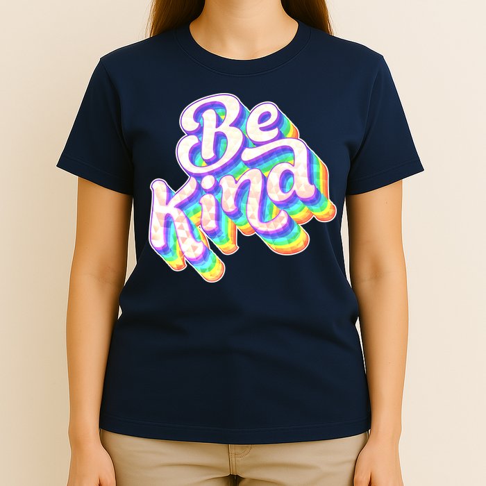 Retro Rainbow Prism Be Kind T-Shirt