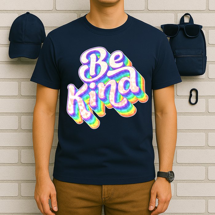 Retro Rainbow Prism Be Kind T-Shirt