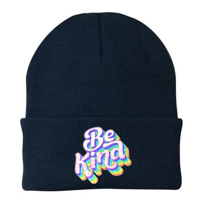 Retro Rainbow Prism Be Kind Knit Cap Winter Beanie