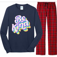 Retro Rainbow Prism Be Kind Long Sleeve Pajama Set