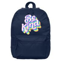 Retro Rainbow Prism Be Kind 16 in Basic Backpack