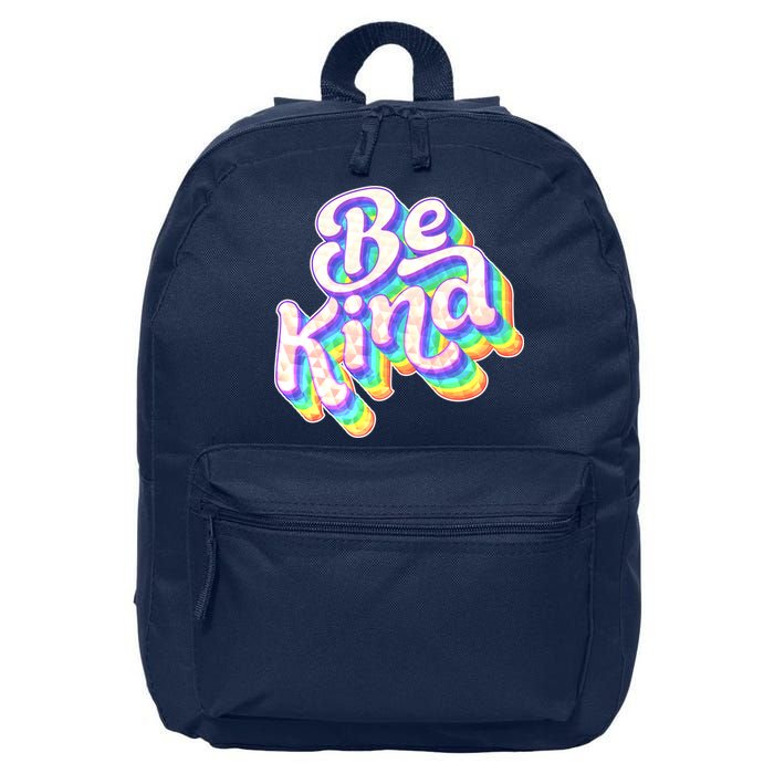 Retro Rainbow Prism Be Kind 16 in Basic Backpack