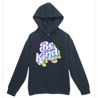 Retro Rainbow Prism Be Kind Urban Pullover Hoodie