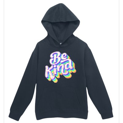 Retro Rainbow Prism Be Kind Urban Pullover Hoodie